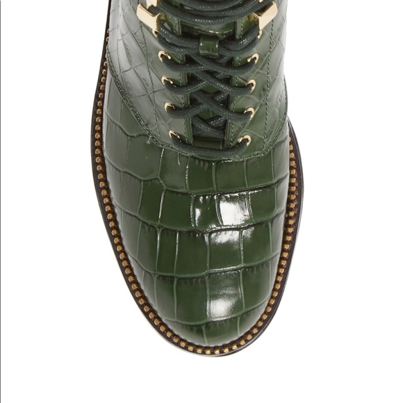 Michael Kors Croc Embossed Leather Combat Boot - Picture 9 of 16